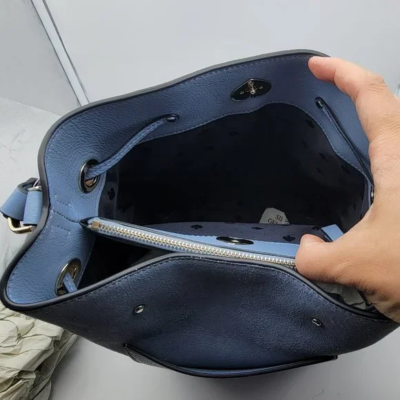 Kate Spade Large Marti Suede Bucket Bag K8159 Dusty Blue